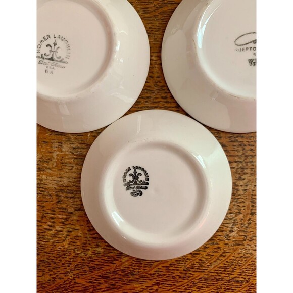 5X Set Homer Laughlin USA Green Field Condiment/Dipping Bowls VTG Caribe Mcnicol - Picture 7 of 10